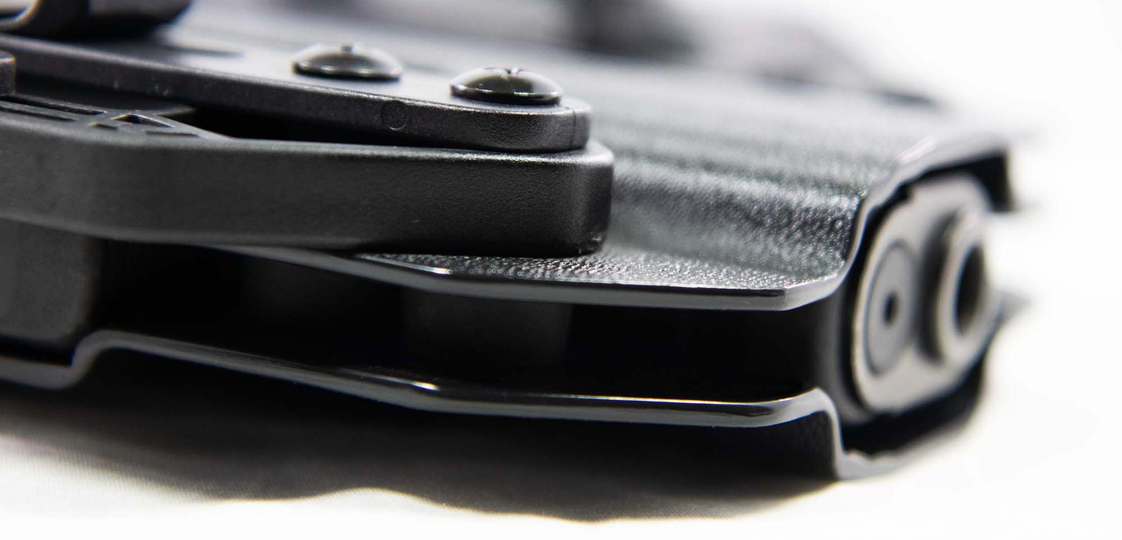 Close up buffed holster edge